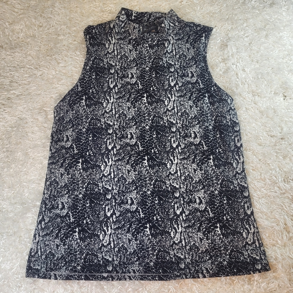 Once & Again NYC Collection Women's Blouse, Black & White, Large